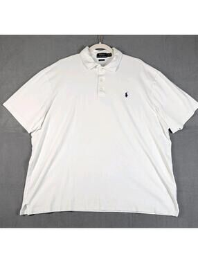 Polo Ralph Lauren Mens XXL White Polo Shirt Classic Fit Cotton Preppy Golf